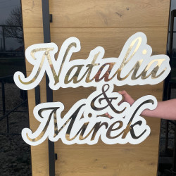 Lustrzany napis 3D z tłem