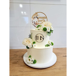 Topper w kole liście lustrzany